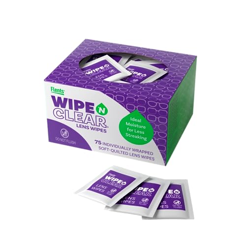 Flents Wipe 'N Clear Premium, Pre-Moistened Lens Cleaning Wipes, 75 Count - size: 75 Count Clothlike