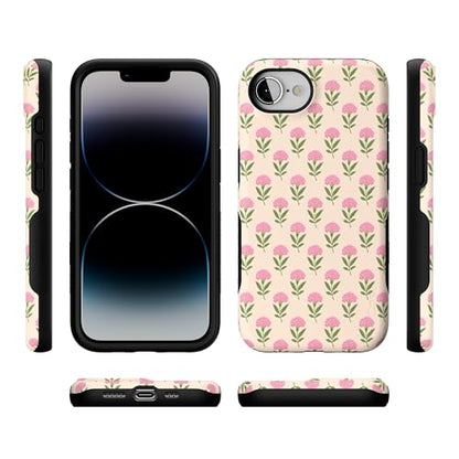 Casely iPhone 16e Case | Jenna's Flowers | Fun on Weekdays | Bold Protective Design | Compatible with MagSafe - color: Jenna's Flowers | Fun on Weekdays