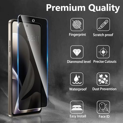 3 Pack Privacy Screen Protector Designed for Motorola Moto G 5G 2026 / Moto G Play 2026 / Moto G Power 2026,Full Coverage Anti-Spy Tempered Glass Film,9H Hardness,Anti-Fingerprint,Bubble Free - size: Moto G Power 2026 FK3