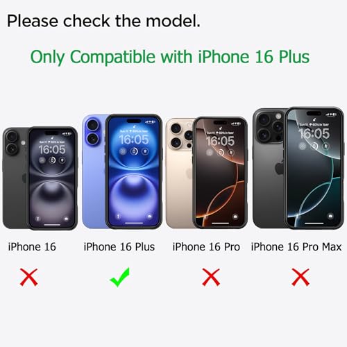 Battery Case for iPhone 16 Plus, Upgraded 12000mAh Pack Rechargeable Charger Case with Wireless Charging Compatible for iPhone 16 Plus (6.7 inch) External Battery Charging Case (Black) - size: iPhone 16 Plus-Black