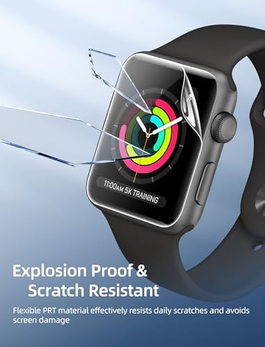 [8 Pack] Screen Protector for Apple Watch Series 38mm 3/2/1 Anti-Scratch,iWatch Self-Healing Soft TPU,Bubble-Free,HD Clear Soft Watch Film,Touch Sensitive,Ultra-thin for iWatch Accessories - size: 38mm Series 3/2/1