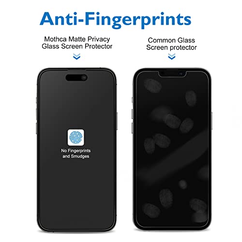 Mothca Matte Privacy Screen Protector for iPhone 14 Pro Max 6.7-inch with Alignment Sticker, Anti-Spy Anti-Glare Full Coverage Tempered Glass Anti-Fingerprint Shield Smooth & No Dark, Easy to Install - size: iPhone 14 Pro Max-6.7 Inch