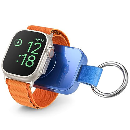 Portable Charger for Apple Watch,Travel Keychain iWatch Wireless Power Bank - color: Blue