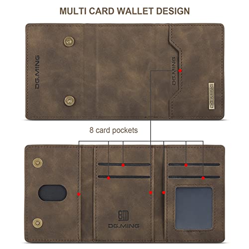 Leather Wallet Phone Cases Compatible with iPhone 14 Pro Max Case with Card Holder Men 6.7'' 2 in 1 Detachable Back Cover (Coffee,IP 14 Pro Max) - color: Coffee, size: IP 14 Pro Max