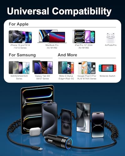 iPhone 16e 17e Car Charger USBC for Apple iPhone 17/16/18 Pro Max/16 Pro/15
