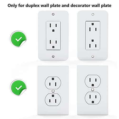 WALI Outlet Shelf Wall Holder,Bathroom Walls Shelves up to 10lbs Standard Vertical Duplex Wall Shelf Organizer for Smart Home Decor Space Saving Power Tools, Toothbrush (OLS002-W), 2 Pack, White - size: Small
