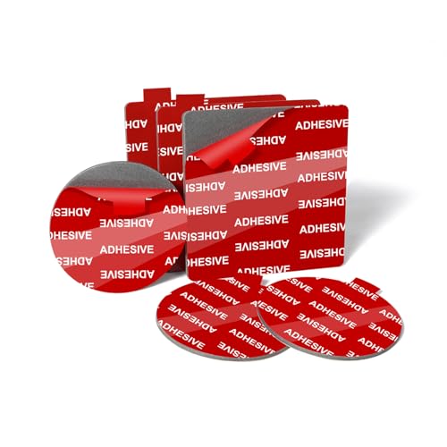 VHB Double-Sided Adhesive Pads for Dash Cam Mount, 6Pcs [2mm Thick, 2.83" Square + 2.2" Round] Heat Resistant Sticky Tape for Suction Cup Phone Holder, Windshield, Dashboard, GPS, and Camera Holders