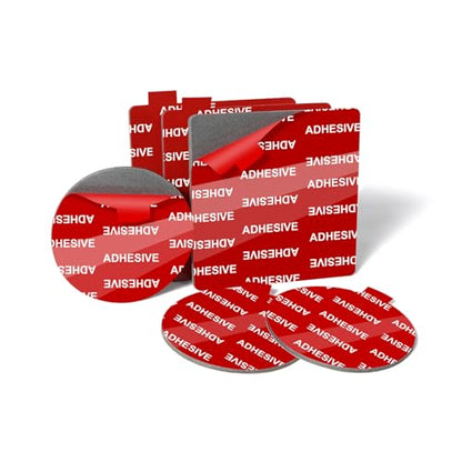 VHB Double-Sided Adhesive Pads for Dash Cam Mount, 6Pcs [2mm Thick, 2.83" Square + 2.2" Round] Heat Resistant Sticky Tape for Suction Cup Phone Holder, Windshield, Dashboard, GPS, and Camera Holders