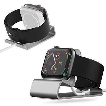 Sincetop Compatible with Apple Watch Charger Stand Ultra 2/Ultra/SE/9/8/7/6/5/4/3/2/1, Aluminum iWatch 49 45 41 44 40 42 38 Charging Holder Dock Nightstand Mode-Magnetic Charger not Included-Silver - color: Silver