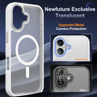 Newfuture Magnetic for iPhone 17 Case Matte Shockproof, Frosted White | Military Drop Protection, Slim Matte Anti-Fingerprint, Compatible with Magsafe, Camera Guard, Translucent Protective Cover - color: Frosted White, size: iPhone 17 6.3 inch