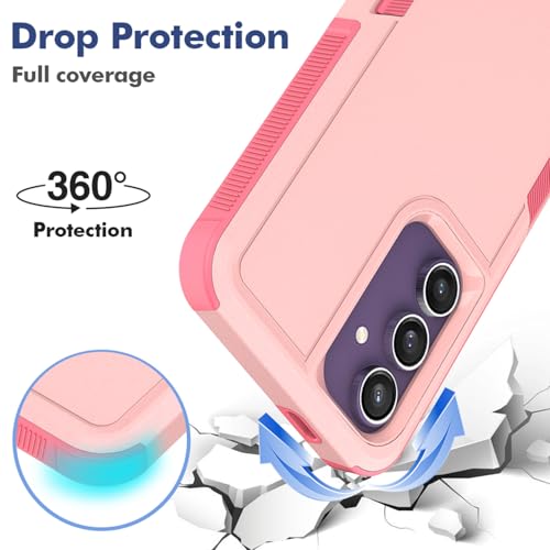 Dionsibei Designed for Samsung Galaxy A52 5G Case 2 in 1 Military Grade Drop Heavy Duty Rugged Shockproof Protective Cover Case for Galaxy A52 5G Phone Case (Pink) - color: Pink