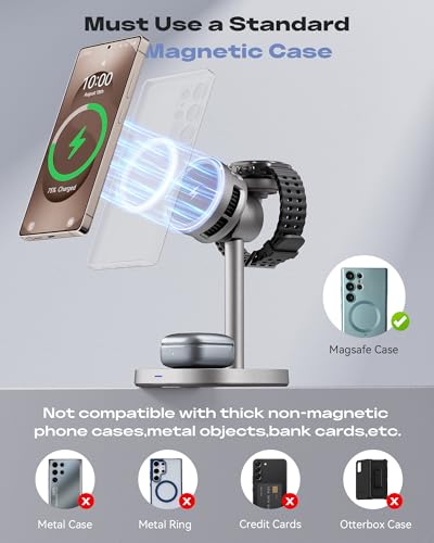 Qi2 15W Wireless Charging Station with TEC Cooling for Samsung Z Fold 8 - color: Titanium Gold