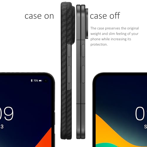 kalibri Aramid Fiber Case Compatible with Google Pixel 9 Pro Fold - Case Super Slim Strong Protective Phone Cover - Black Matte - size: Pixel 9 Pro Fold
