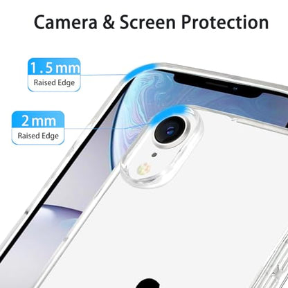 JJGoo Compatiable with iPhone XR Case Clear, Transparent Shockproof Phone Case, Slim Anti-Scratch Hard PC Back Protective Cover Bumper, Gradient Black - color: Gradient Black