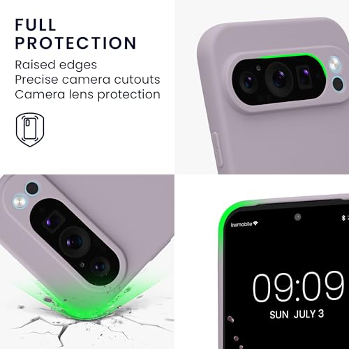 kwmobile Case Compatible with Google Pixel 9 Pro XL Case - Protective Slim TPU Phone Cover - Soft Matte Finish - Lavender - color: lavender