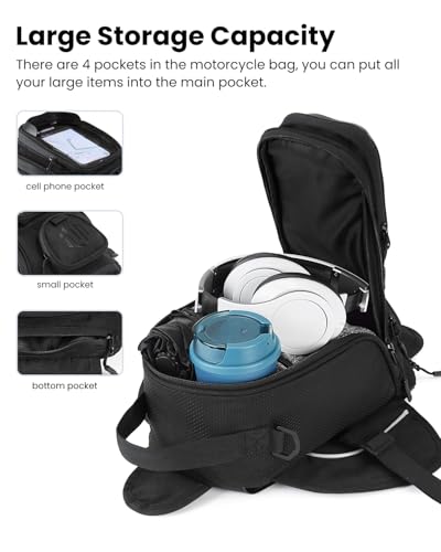 ILM Motorcycle Tank Bag Magnetic Waterproof Touch Screen Phone Pouch BT01 - color: Black