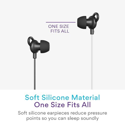 MEE audio SleepTones USB-C Wired Sleep Earbuds for Side Sleepers with Lightweight Low-Profile Silicone Earpieces, Noise Reduction Sleeping Headphones with Built-in Mic & Volume Controls (USB Type C)
