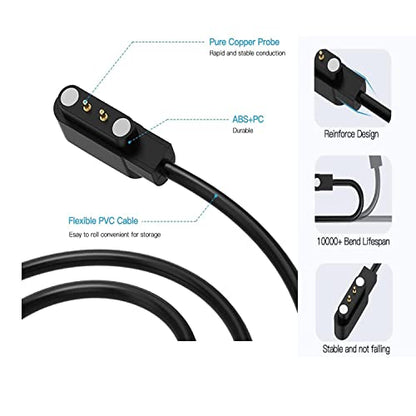 Acediar [2-Pack] 3.3FT Smart Watch Charger Magnetic USB Charging Cable for Letsfit Willful YAMAY SW023 ID205L SW021 ID205U ID205S SW025 Uwatch 3S