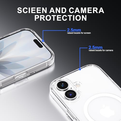 PAUL B for 2025 iPhone 17 Case (Compatible with MagSafe) Military Grade Drop Protection(Drop Tested up to 13FT) Anti Yellowing | Magnetic Rugged Shockproof Phone Cover (Clear, iPhone 17) - color: Clear, size: iPhone 17