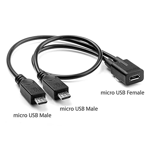 chenyang Micro USB Splitter Cable,1 Micro USB Female to 2 Micro USB Male Y‑Cable,Dual Port Charging Cord for Two Micro USB Devices,Only for Charging,Not Data Sync - style: Dual Micro USB