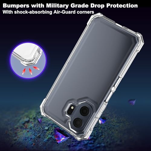 Ailiber for TCL NxtPaper 70 Pro Phone Case, Screen Protector-Crystal Clear | Transparent Slim Anti-Yellowing Soft Silicone, Thin Lifeproof Bumper Heavy Duty Full Body Impact Absorbing Protective Cover - color: Clear
