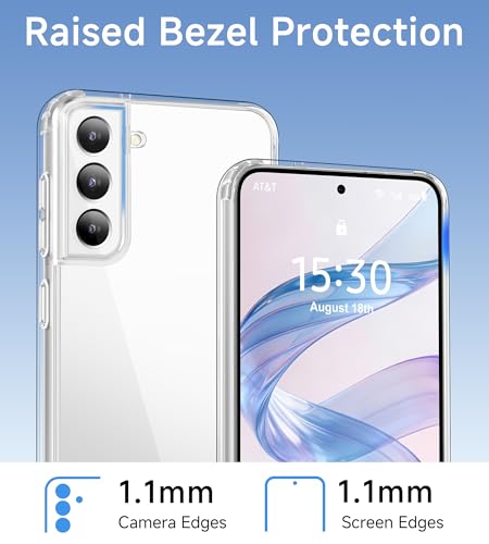 USLAI Case for Samsung Galaxy S21 FE Clear | Anti-Yellowing, Crystal Clear Back, Shockproof, Military‑Grade Drop Protection - color: Clear, size: Galaxy S21 FE