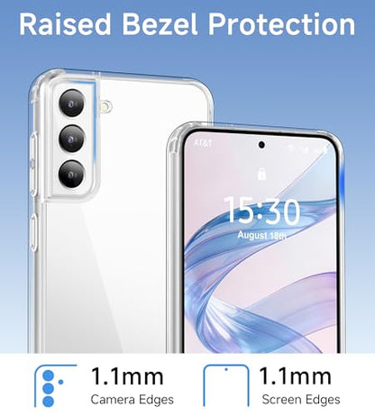 USLAI Case for Samsung Galaxy S21 FE Clear | Anti-Yellowing, Crystal Clear Back, Shockproof, Military‑Grade Drop Protection - color: Clear, size: Galaxy S21 FE