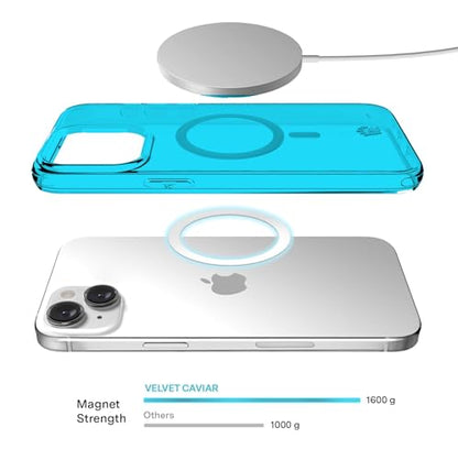 VELVET CAVIAR for iPhone 15 Case Neon Blue - Compatible with MagSafe [10ft Drop Tested] - color: Neon Blue, size: 15