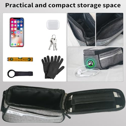 ZNH Bike Handlebar Bags - Bicycle Phone Front Frame Bag Bike Accessories | Sensitive Touch Screen Mount Cycling Pouch Waterproof & Quick Release with 1L Storage for Phone Under 7" Top-opening Design