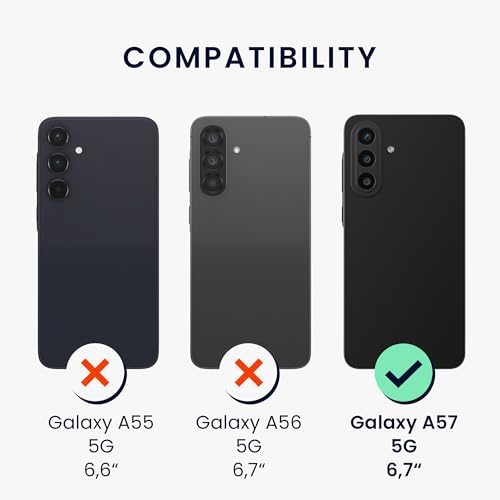 kwmobile Case Compatible with Samsung Galaxy A57 5G Case - Slim TPU Silicone Phone Cover - Soft Touch Finish - Teal Matte - color: teal matte, size: Galaxy A57 5G