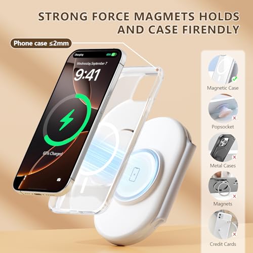 2026 Traveling Portable Wireless Mag-Safe Fast Charging Station - color: white
