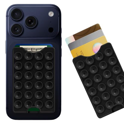 Suction Phone Card Holder Adhesive Mount,Up to 3 Cards,Black - color: Darth Vader Black