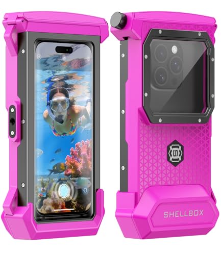 Underwater Phone Case for Snorkeling - Waterproof Touchscreen Diving Housing, Universal Underwater Phone Case for iPhone 16/15/14/13 Pro Max Samsung Galaxy S26/S25/S24 Ultra Up to 6.9'' (Hot Pink) - color: Hot Pink