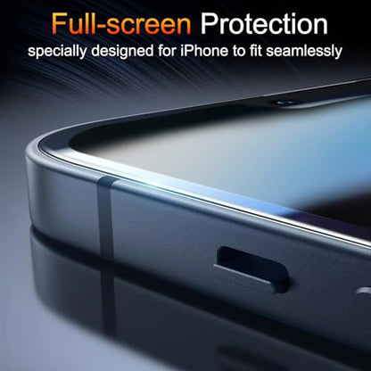 TZGZT Privacy Screen Protectors for iPhone 13 Pro Max, Tempered Glass,HD - color: iPhone 13 Pro Max-3+3Pack-Black