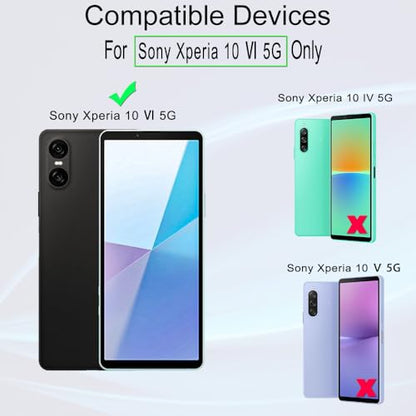Ibywind 2 Pack Screen Protector For Sony Xperia 10 VI 5G 6.1",9H Hardness Tempered Glass,With 1Pc Camera Lens Protector,1Pc Back Carbon Fiber Film - size: Xperia 10 VI