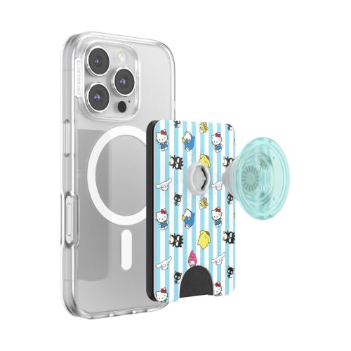 PopSockets Phone Wallet for MagSafe with Grip- Kitty & Friends - color: Hello Kitty and Friends Stripe, style: MagSafe