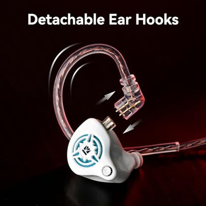 2026 Latest erabuds,KBEAR BK1 Wired Gaming Earbuds,10mm Single DD in Ear Monitor,HiFi Headset Wired Earbuds IEM Earphones with Detachable Cable for Gaming/Music/Video (White, 3.5 no mic) - color: C