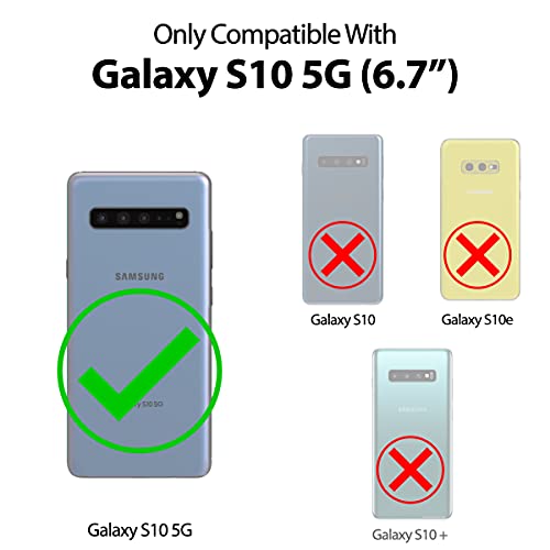 GOOSPERY Magnetic Door Bumper Compatible with Galaxy S10 5G, Card Holder Wallet Case Easy Magnet Auto Closing Protective Dual Layer Sturdy Phone Back Cover - Red - color: Red, size: Galaxy S10 5G