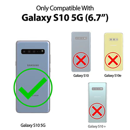GOOSPERY Magnetic Door Bumper Compatible with Galaxy S10 5G, Card Holder Wallet Case Easy Magnet Auto Closing Protective Dual Layer Sturdy Phone Back Cover - Midnight Blue - color: Navy, size: Galaxy S10 5G