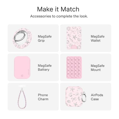 VELVET CAVIAR for iPhone 15 Case - Compatible with MagSafe - 10ft Drop Tested - Protective Summer Cases - Pink Coastal Seashells - color: Pink Coastal Seashells, size: 15