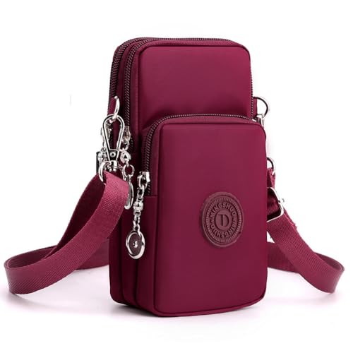 JANKS Small Crossbody Bags for Women Mini Cell Phone Purses Handbag Shoulder Bag - color: 010 Wine Red