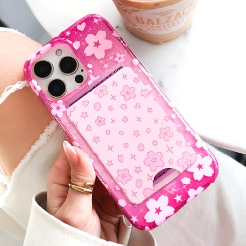 VELVET CAVIAR compatible with MagSafe Wallet - Magnetic Card Holder Wallet for iPhone 12/13/14/15 (Pink Cherry Blossom) - color: Pink Cherry Blossom