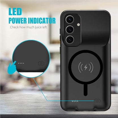 Battery Case for Galaxy S24 Plus,[12000mAh]Large capacity Slim Portable Protective Fast Charging Case Battery Case Compatible with Galaxy S24 Plus(6.7inch) Wireless Charging Case with Carplay-Black - size: Galaxy S24 Plus