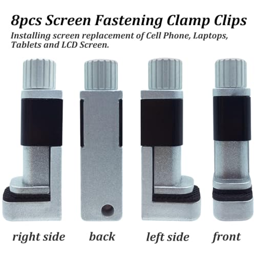 Phone Screen Repair Clamp with Protective Rubber Pad, 8 Pcs - color: 8pcs Metal Clamps-value Pack