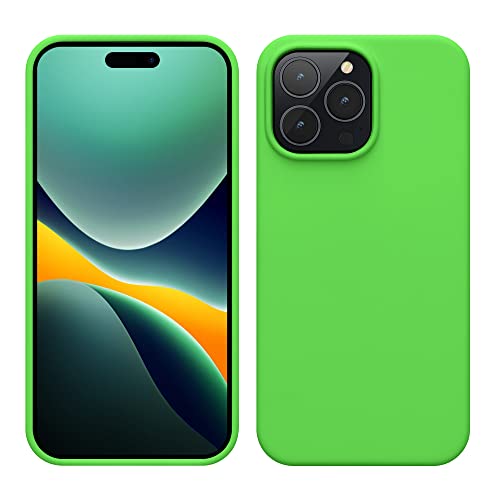 kwmobile Case for iPhone 14 Pro Max Case - Slim Soft TPU Silicone Cover - Works with Wireless Charging - Lime Green - color: lime green, size: iPhone 14 Pro Max