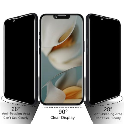 2+2 Pack Privacy Screen Protector for iPhone 14 Tempered Glass - size: (Privacy)iPhone 14 6.1 Inch