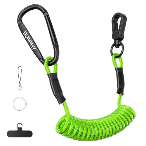 SURPHY Anti Theft Phone Strap, Phone Lanyard, Sturdy Steel Wire Keychain - color: P1- Green