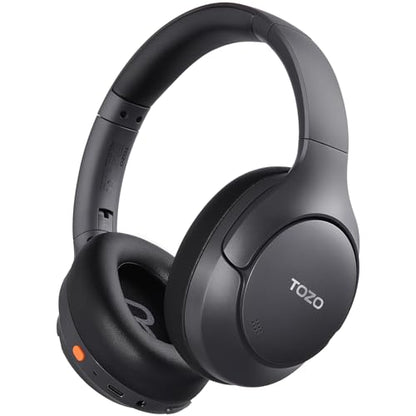 TOZO HT3 Hybrid Noise Cancelling Wireless Headphones, 90H Over Ear Headset - color: Titanium Black