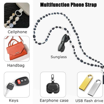 Phone Crossbody Strap, 2in1 Wrist Charm&Shoulder Lanyard,3Ways Usage free to Assembly and Disassembly Phone Strap with Tether Patches for Most Phones Bag Purse (M) - color: M