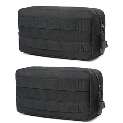 Mini Heavy Duty Tactical Belt Pouch for Men - Small Molle Pouch,Admin Pouch - color: black-big Horizontal pouches